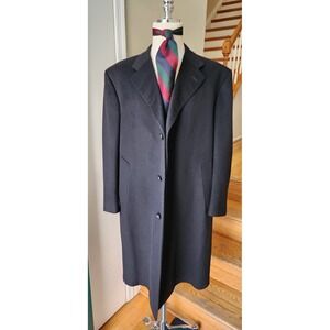 Vintage Hickey-Freeman Saks Fifth Avenue Overcoat Mens Pure Cashmere ~ 46R